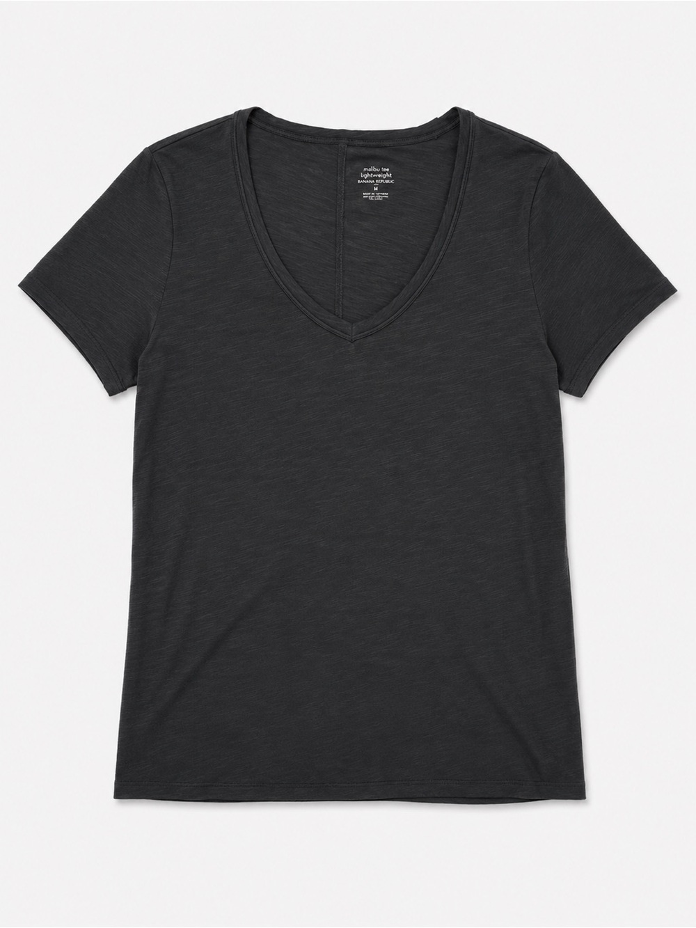 Banana Republic Malibu Tee NWT Black V-Neck Slub Tee Size Medium